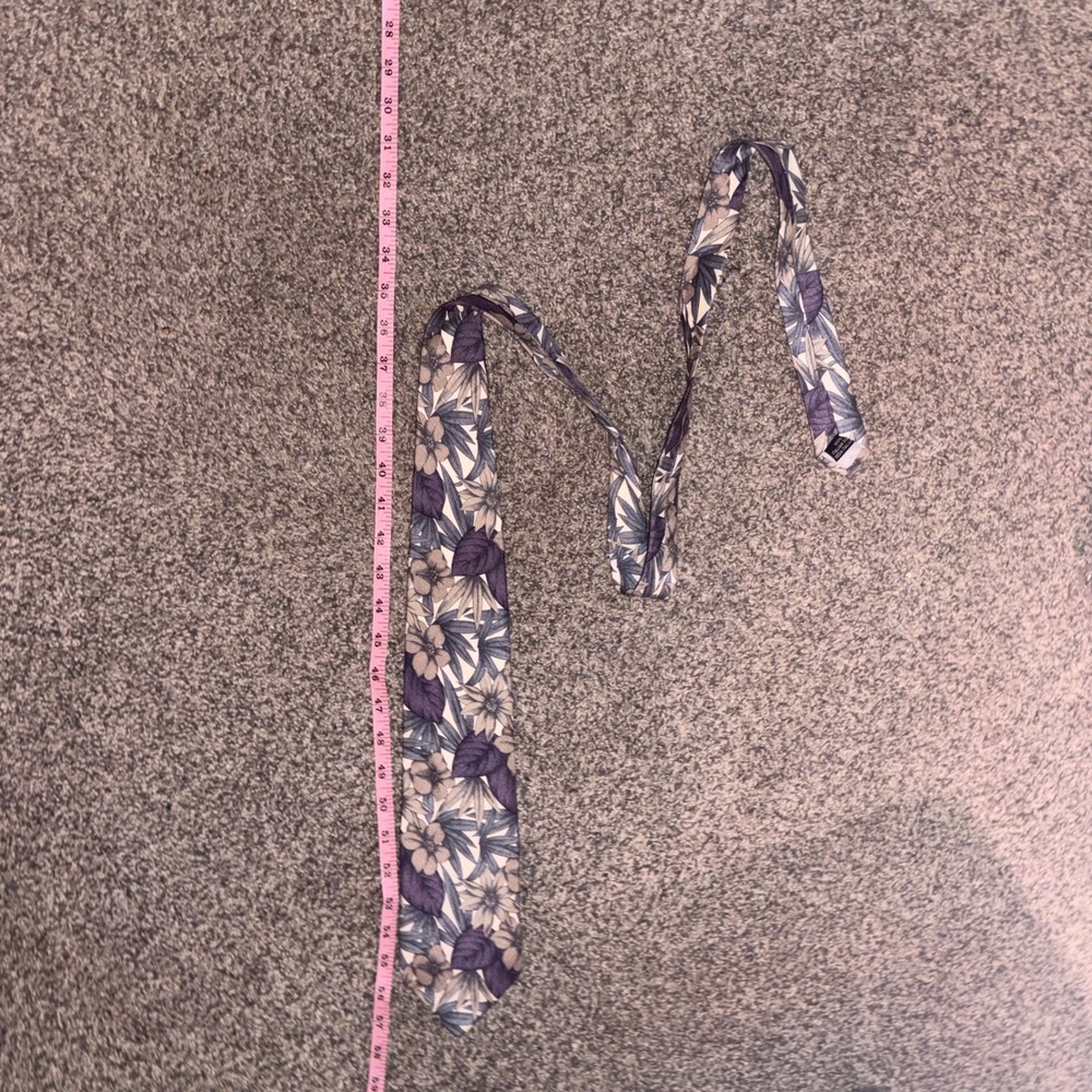 American Traditions Necktie Mens OS Purple‎ Floral Italian Silk Botanical Tie